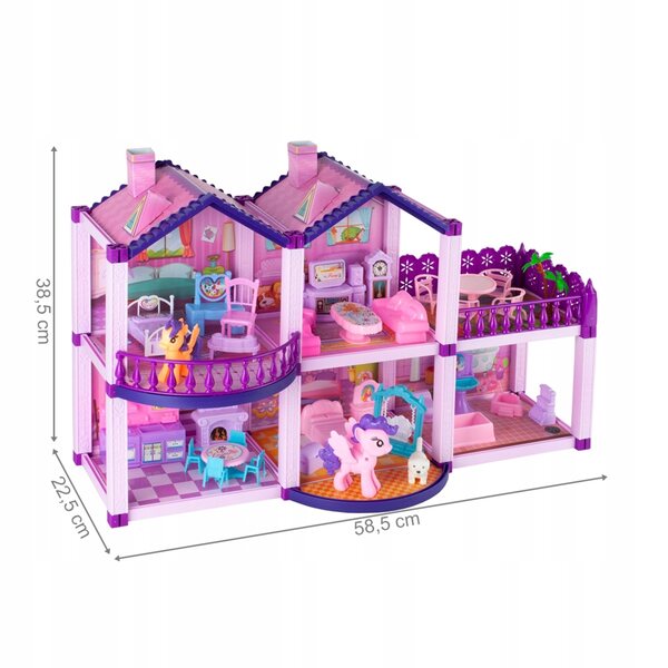 Casa delle bambole MalPlay 38,5 cm per pony e un cane con arredo completo