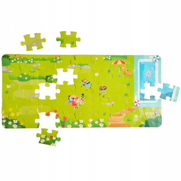 Casa delle bambole Picollo EMI Residence 80 cm con mobili, bambole e illuminazione a LED