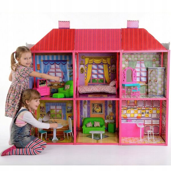 Funfit My Lovely Villa XXL Puppenhaus, 128 Elemente, 6 Zimmer