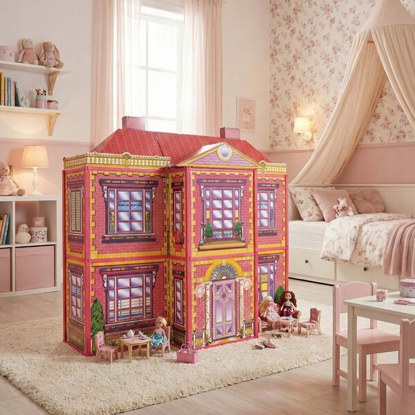 Funfit My Lovely Villa XXL Puppenhaus, 128 Elemente, 6 Zimmer