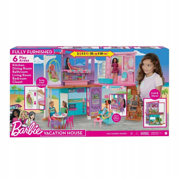 Barbie Holiday Puppenhaus: ein modernes zweistöckiges Spielset