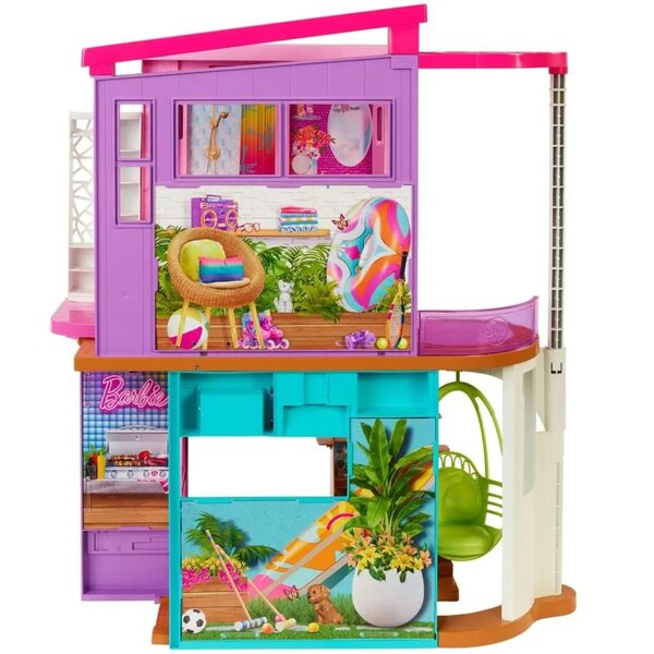 Barbie Holiday Puppenhaus: ein modernes zweistöckiges Spielset