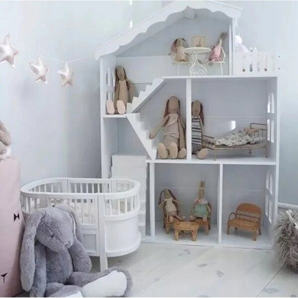 Lulilo Calla Bücherregal-Haus 116 cm für Bücher und Kinderspielzeug aus Holz