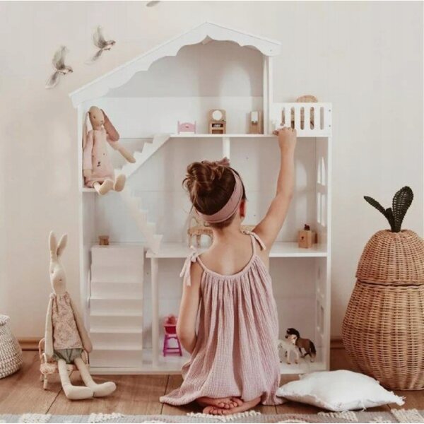 Lulilo Calla Bücherregal-Haus 116 cm für Bücher und Kinderspielzeug aus Holz