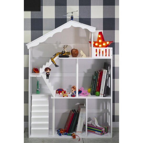 Lulilo Calla Bücherregal-Haus 116 cm für Bücher und Kinderspielzeug aus Holz