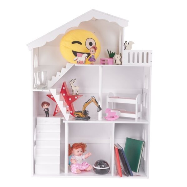 Lulilo Calla Bücherregal-Haus 116 cm für Bücher und Kinderspielzeug aus Holz