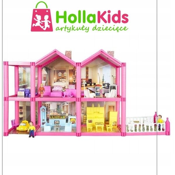 Casa per bambole HollaKids 6 stanze 136 pezzi con mobili e accessori
