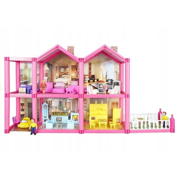Casa per bambole HollaKids 6 stanze 136 pezzi con mobili e accessori