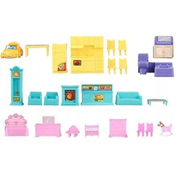 Casa per bambole HollaKids 6 stanze 136 pezzi con mobili e accessori