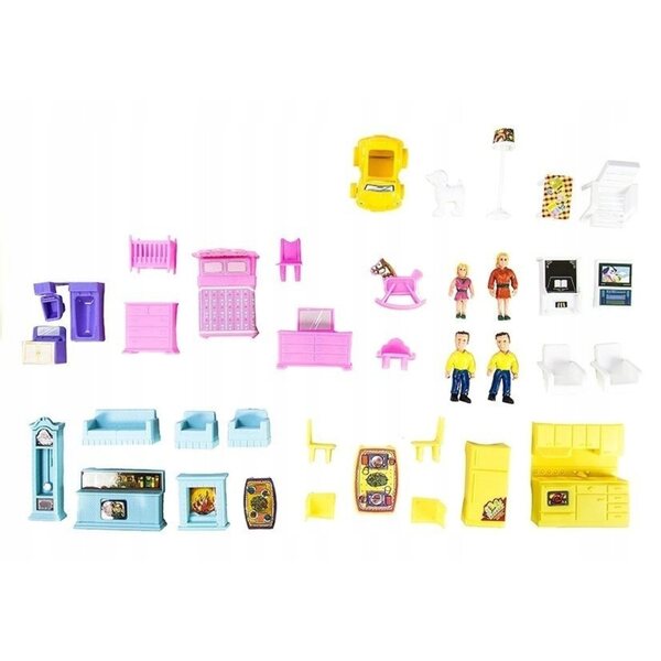 Casa per bambole HollaKids 6 stanze 136 pezzi con mobili e accessori