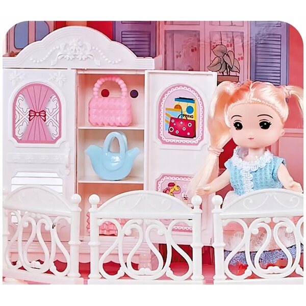 Grande casa delle bambole Kinderini con mobili e accessori per bambine dai 3 anni