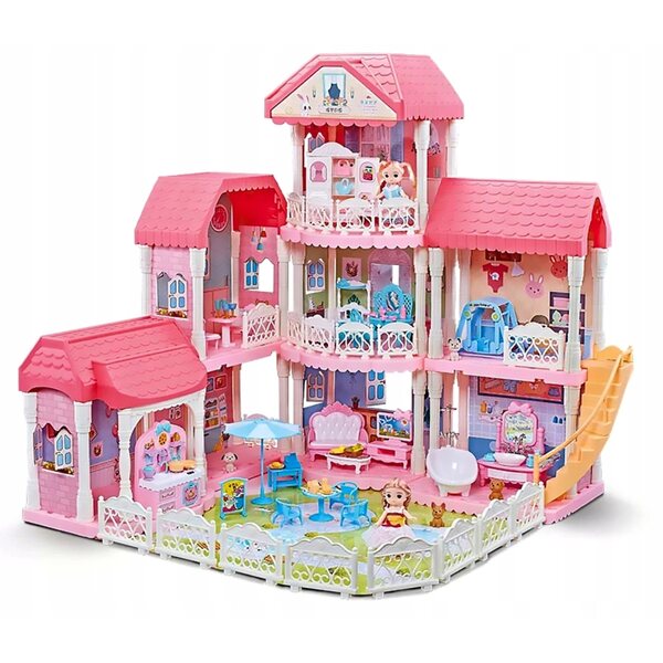 Grande casa delle bambole Kinderini con mobili e accessori per bambine dai 3 anni