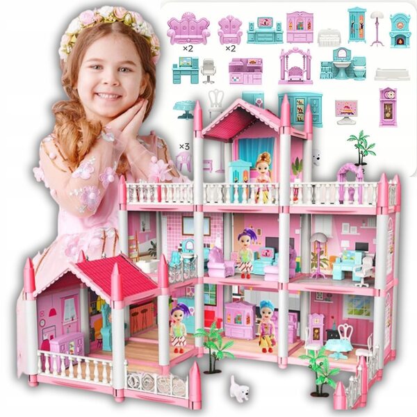Ein 65 cm großes Puppenhaus mit Möbeln und Zubehör – ein kreatives Set für Kinder