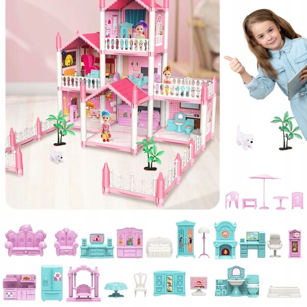 Ein 65 cm großes Puppenhaus mit Möbeln und Zubehör – ein kreatives Set für Kinder