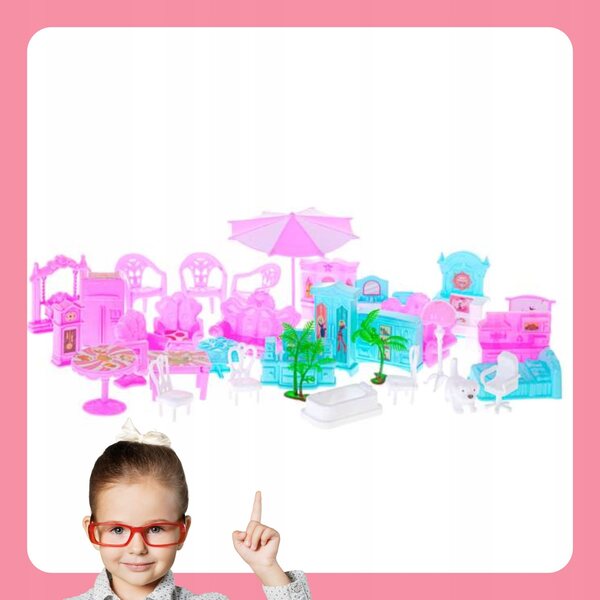 Ein 65 cm großes Puppenhaus mit Möbeln und Zubehör – ein kreatives Set für Kinder
