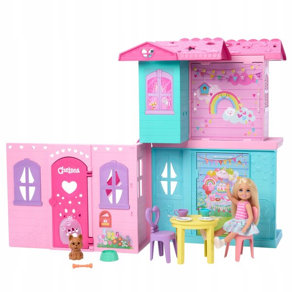 Barbie Cheslea Falthaus mit Puppenset für Kinder ab 3 Jahren