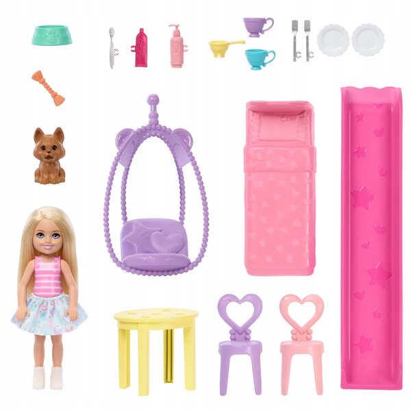 Barbie Cheslea Falthaus mit Puppenset für Kinder ab 3 Jahren