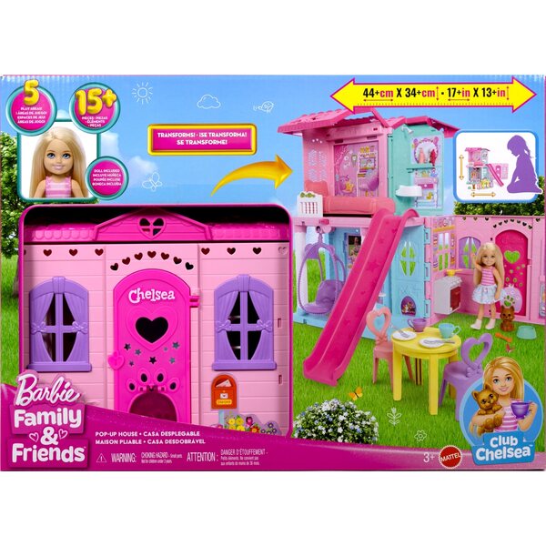 Barbie Cheslea Falthaus mit Puppenset für Kinder ab 3 Jahren