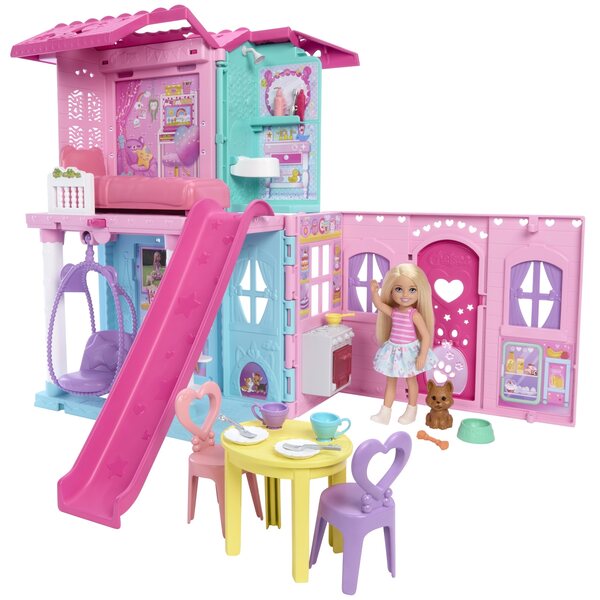 Barbie Cheslea Falthaus mit Puppenset für Kinder ab 3 Jahren