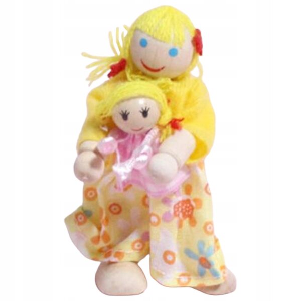 Familienset aus Holzpuppen für Puppenhaus, Lernspiel für Kinder