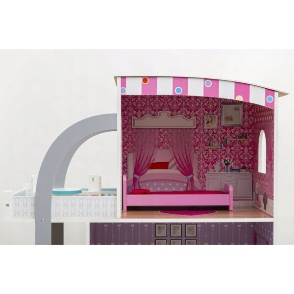 Casa delle bambole Kathay-Haster - lussuosa villa in legno 103 cm con mobili