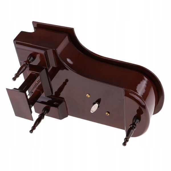 Mini modello pianoforte 1:12 con scatola musicale in legno e plastica marrone