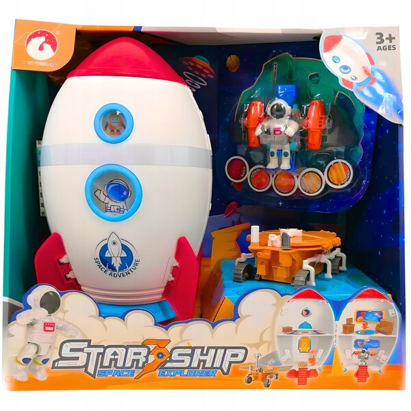 Casa delle bambole Razzo 41 cm con Astronauti e Robot Spaziali per Bambini