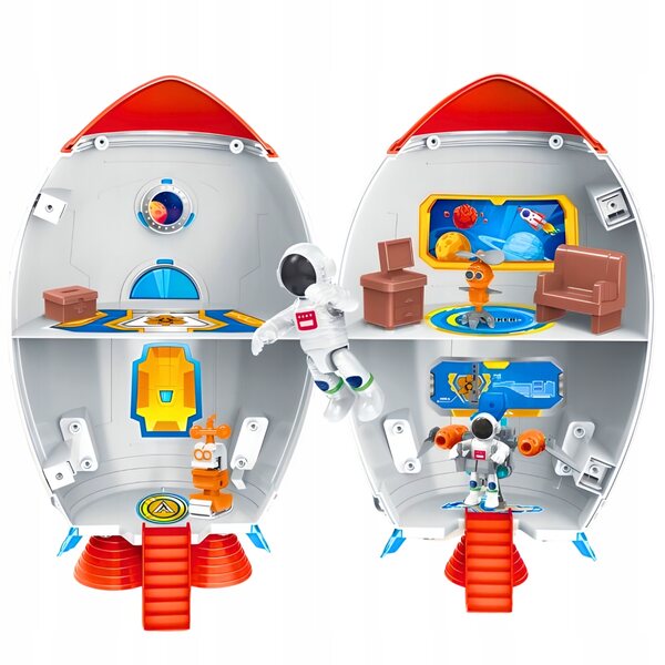 Casa delle bambole Razzo 41 cm con Astronauti e Robot Spaziali per Bambini
