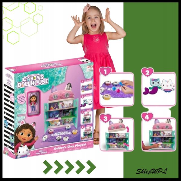 Casa delle bambole RMS con plastilina 41 cm - set creativo Gabby's Cat House