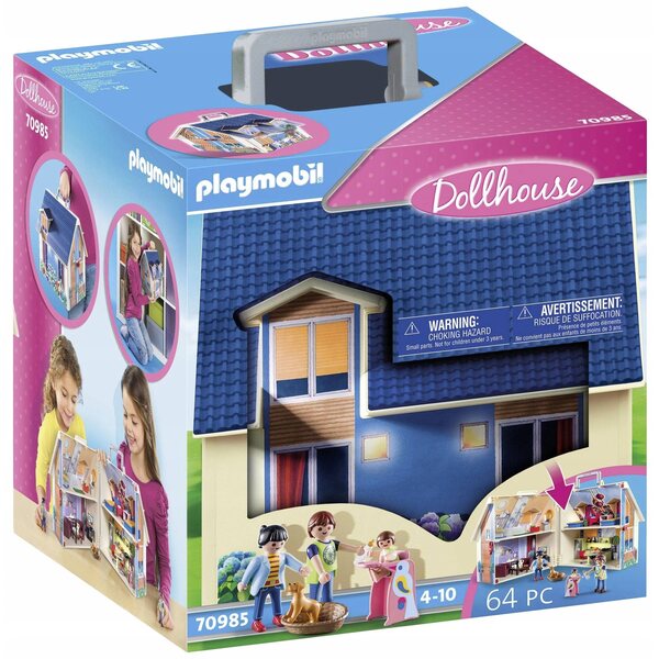 Playmobil Dollhouse 70985 Tragbares Koffer-Puppenhaus für Kinder ab 4 Jahren