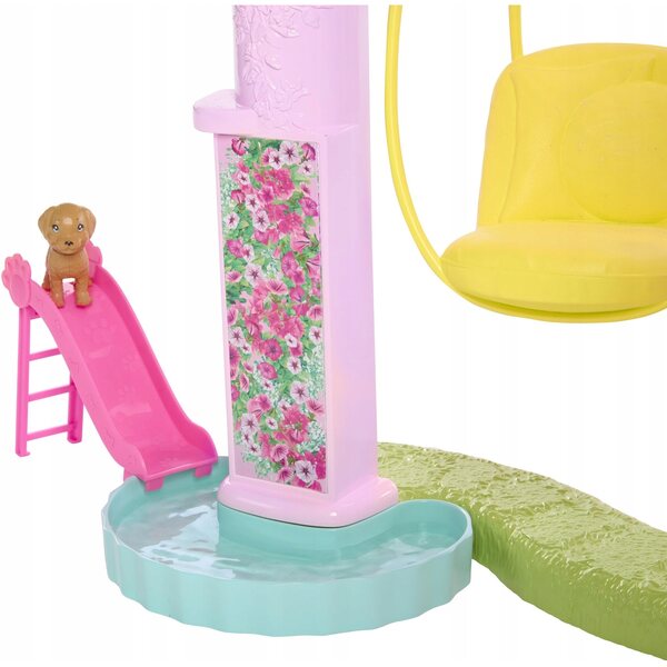 Barbie Dreamhouse Traumhaus mit Rutsche und über 75 Zubehörteilen für Kinder ab 3 Jahren