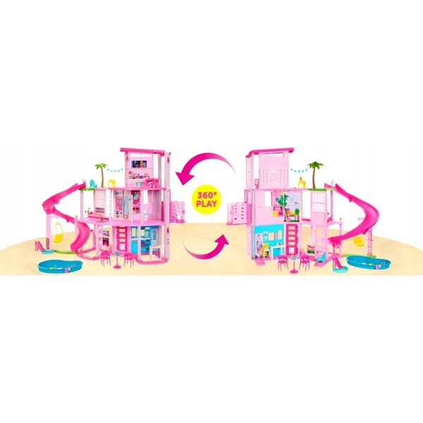 Barbie Dreamhouse Traumhaus mit Rutsche und über 75 Zubehörteilen für Kinder ab 3 Jahren