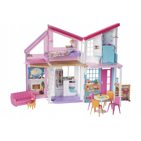 Barbie großes Malibu-Puppenhaus mit Zubehör und Doppelboden