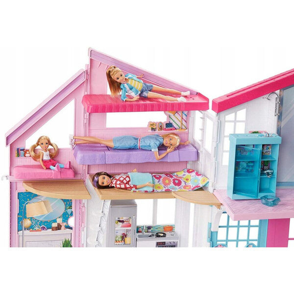 Barbie großes Malibu-Puppenhaus mit Zubehör und Doppelboden