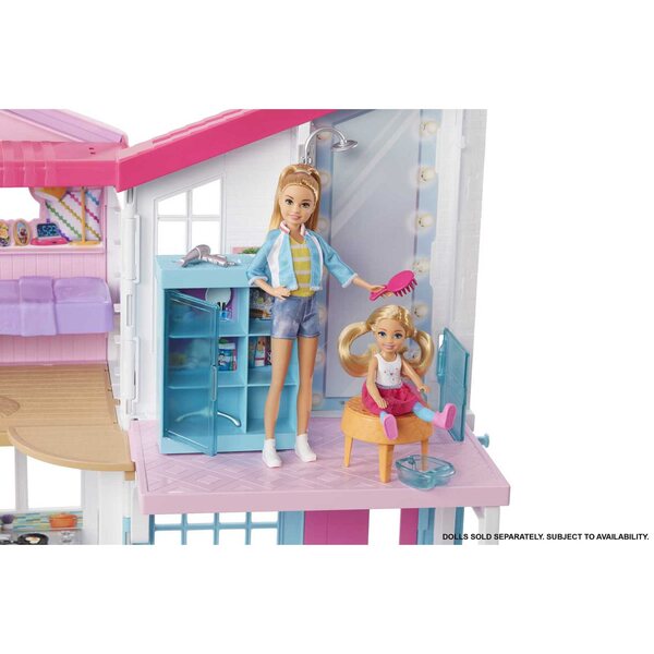 Barbie großes Malibu-Puppenhaus mit Zubehör und Doppelboden