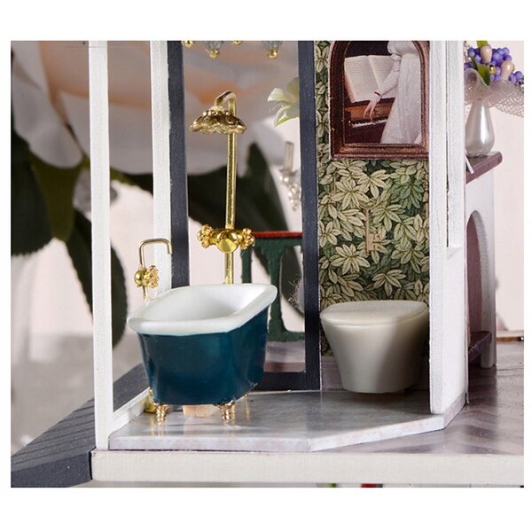 Miniatura Casa DIY Willa Moneta con Arredamento Completo e Carillon integrato