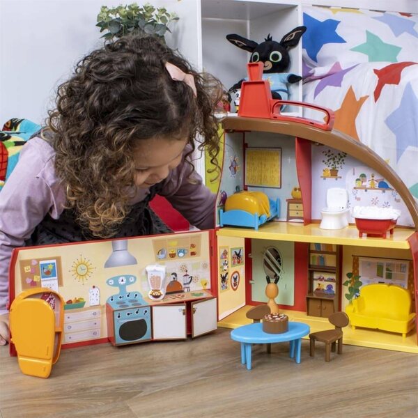 Bings Haus Goldener Bär 34 cm mit Flop-Figur und Möbeln für Kinder ab 18 Monaten