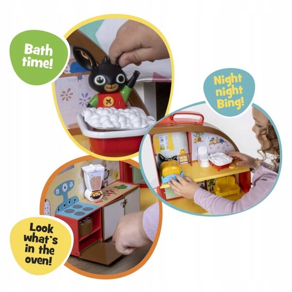 Bings Haus Goldener Bär 34 cm mit Flop-Figur und Möbeln für Kinder ab 18 Monaten