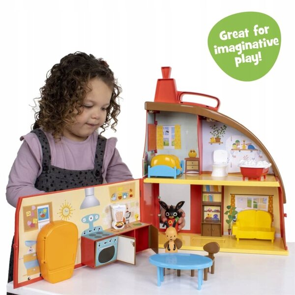 Bings Haus Goldener Bär 34 cm mit Flop-Figur und Möbeln für Kinder ab 18 Monaten