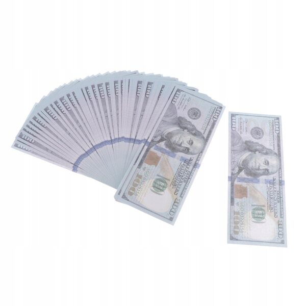 100x 100-Dollar-Scheine als Requisite für Szenarien und Rollenspiele