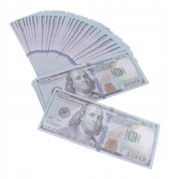 100x 100-Dollar-Scheine als Requisite für Szenarien und Rollenspiele