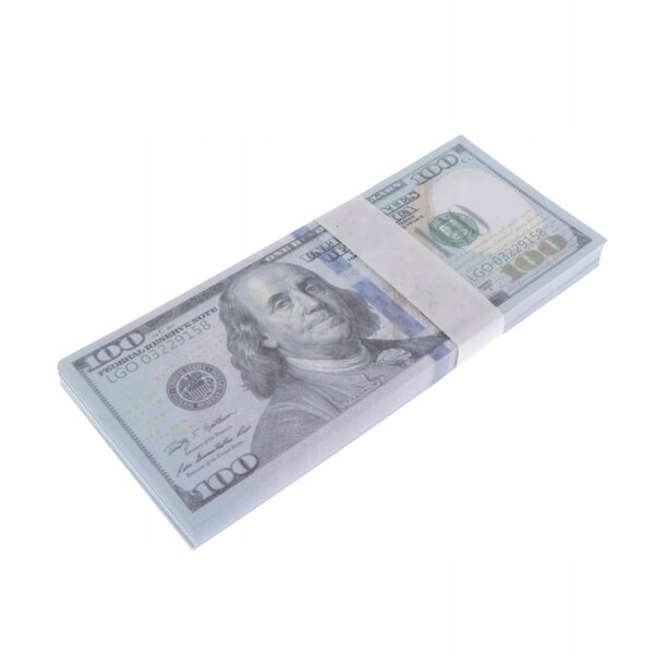 100x 100-Dollar-Scheine als Requisite für Szenarien und Rollenspiele