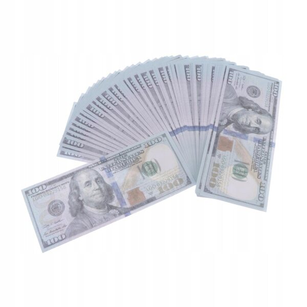 100x 100-Dollar-Scheine als Requisite für Szenarien und Rollenspiele