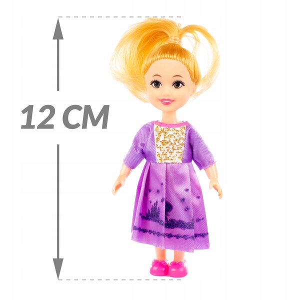 Set mit 6 Kinderspiel-Prinzessinnen 12 cm mit Zubehör – Puppen für das Puppenhaus