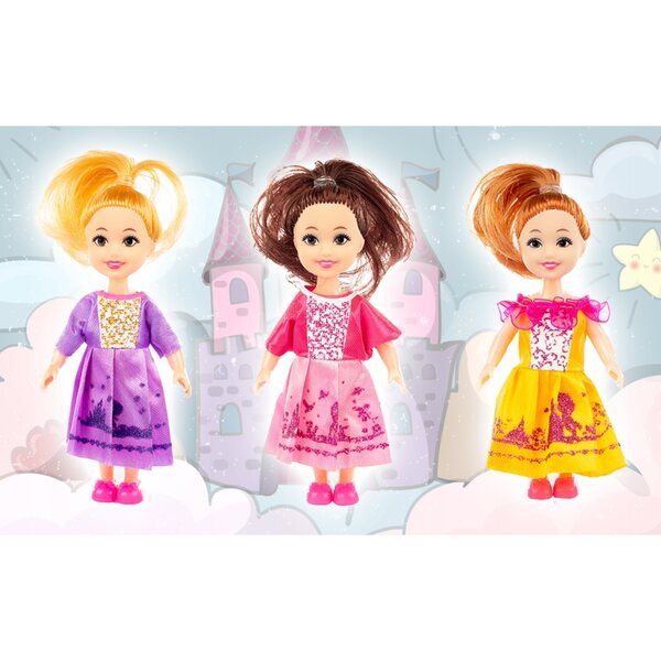Set mit 6 Kinderspiel-Prinzessinnen 12 cm mit Zubehör – Puppen für das Puppenhaus