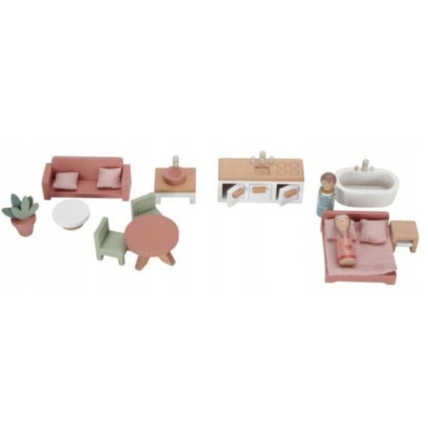Little Dutch Puppenhaus aus FSC-Holz mit Möbeln und Zubehör, 27,5 cm