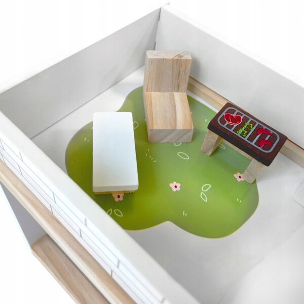 Maison de poupée 41,5 cm avec meubles et accessoires, en bois 4iQ Gruppo Ula