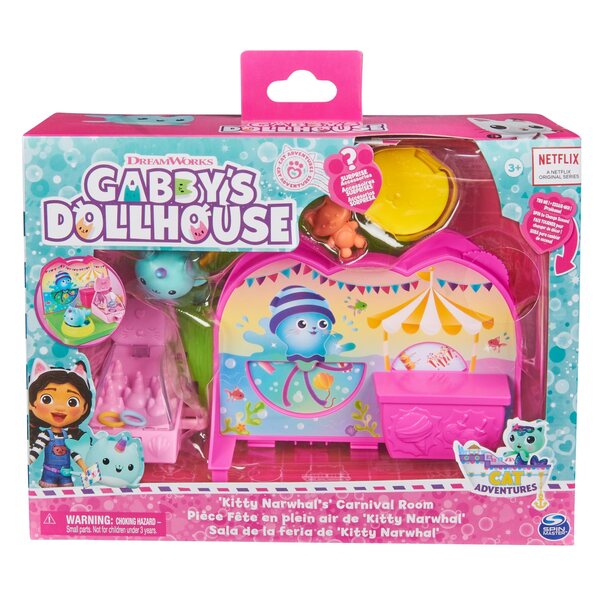 Spin Master La casa delle bambole di Gabby: Set Room Parco divertimenti La casa del gatto di Gabby