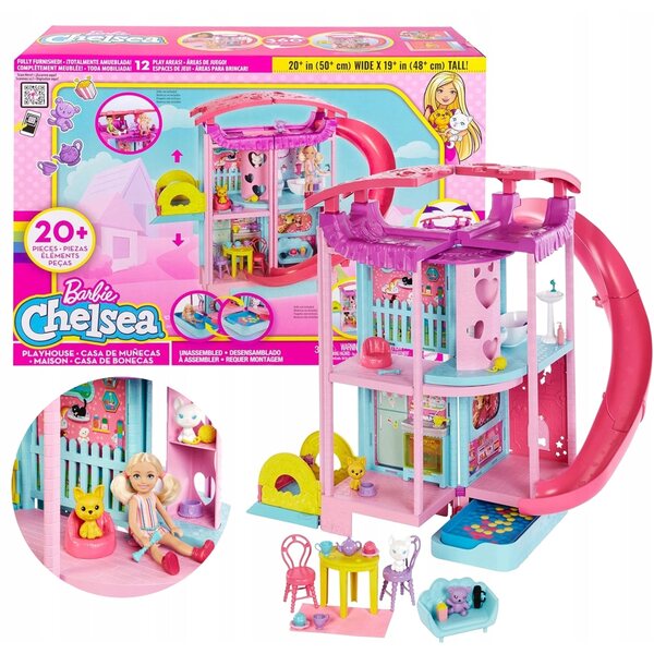 Casetta Barbie Chelsea da 48 cm con tre livelli e accessori