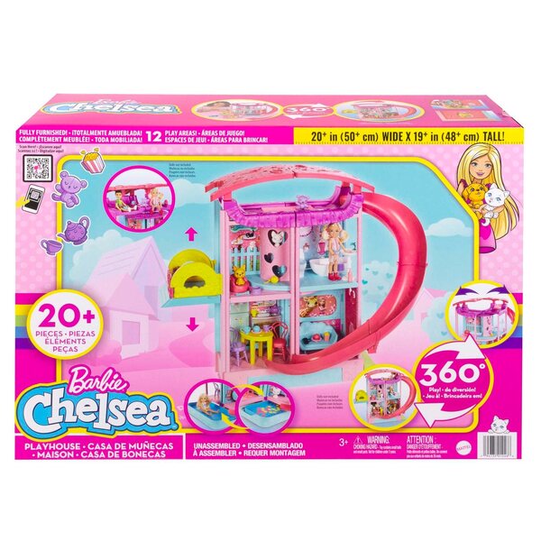 Casetta Barbie Chelsea da 48 cm con tre livelli e accessori